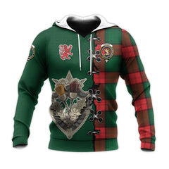 Stewart Atholl Modern Tartan Hoodie - Lion Rampant And Celtic Thistle Style