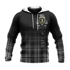 Stewart Black And White Tartan Hoodie - Alba Celtic Style