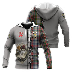 Stewart Dress Tartan Hoodie - Lion Rampant And Celtic Thistle Style