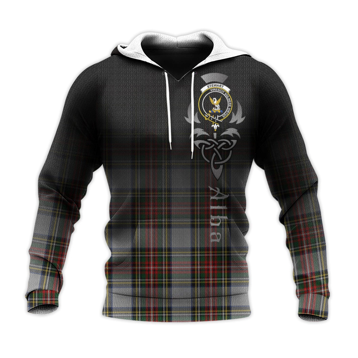 Stewart Dress Tartan Hoodie - Alba Celtic Style