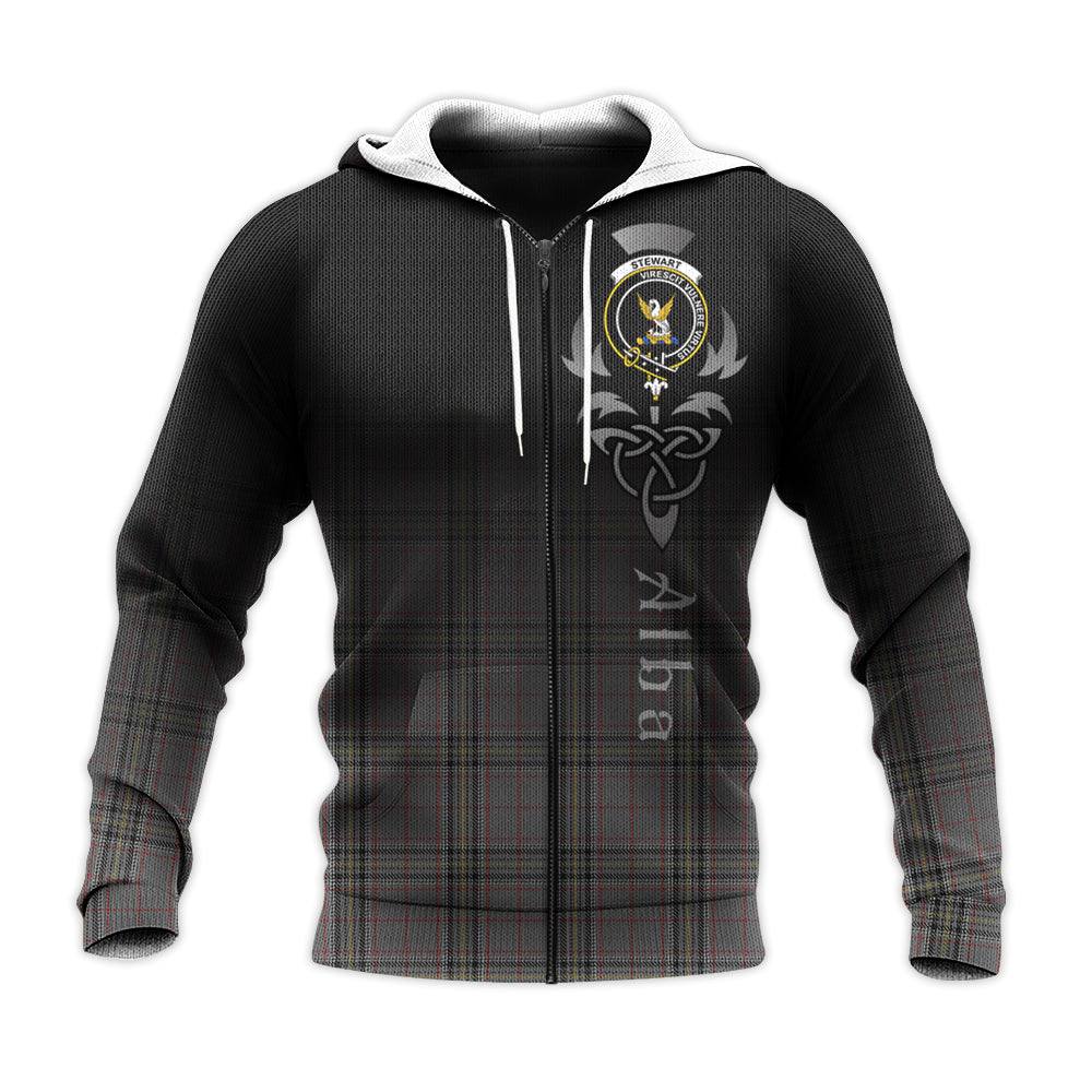 Stewart Grey Tartan Hoodie - Alba Celtic Style