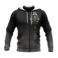 Stewart Grey Tartan Hoodie - Alba Celtic Style