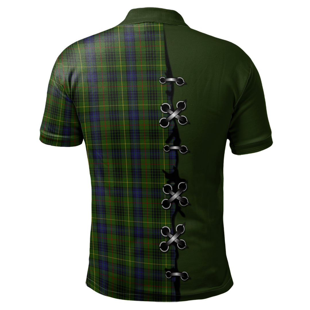 Stewart Hunting Tartan Polo Shirt - Lion Rampant And Celtic Thistle Style