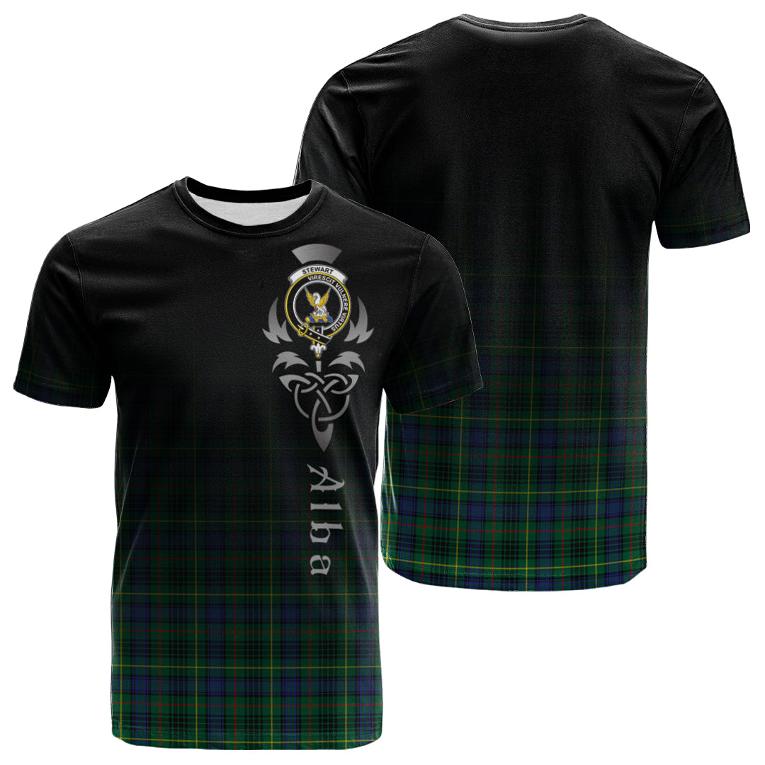 Stewart Hunting Modern Tartan Crest T-shirt - Alba Celtic Style