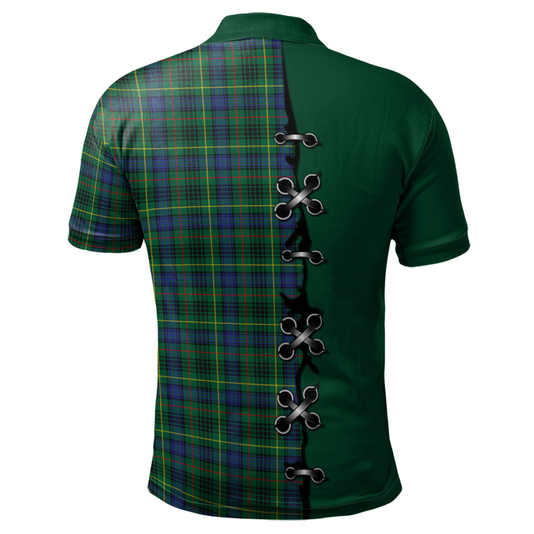 Stewart Hunting Modern Tartan Polo Shirt - Lion Rampant And Celtic Thistle Style