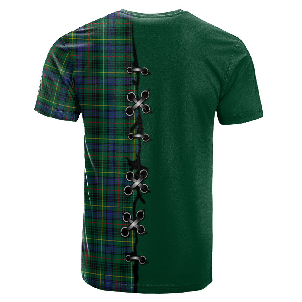 Stewart Hunting Modern Tartan T-shirt - Lion Rampant And Celtic Thistle Style