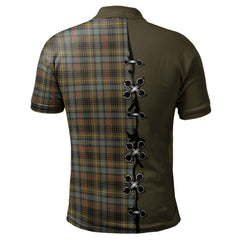 Stewart Hunting Weathered Tartan Polo Shirt - Lion Rampant And Celtic Thistle Style