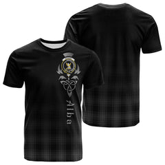 Stewart Mourning Tartan Crest T-shirt - Alba Celtic Style