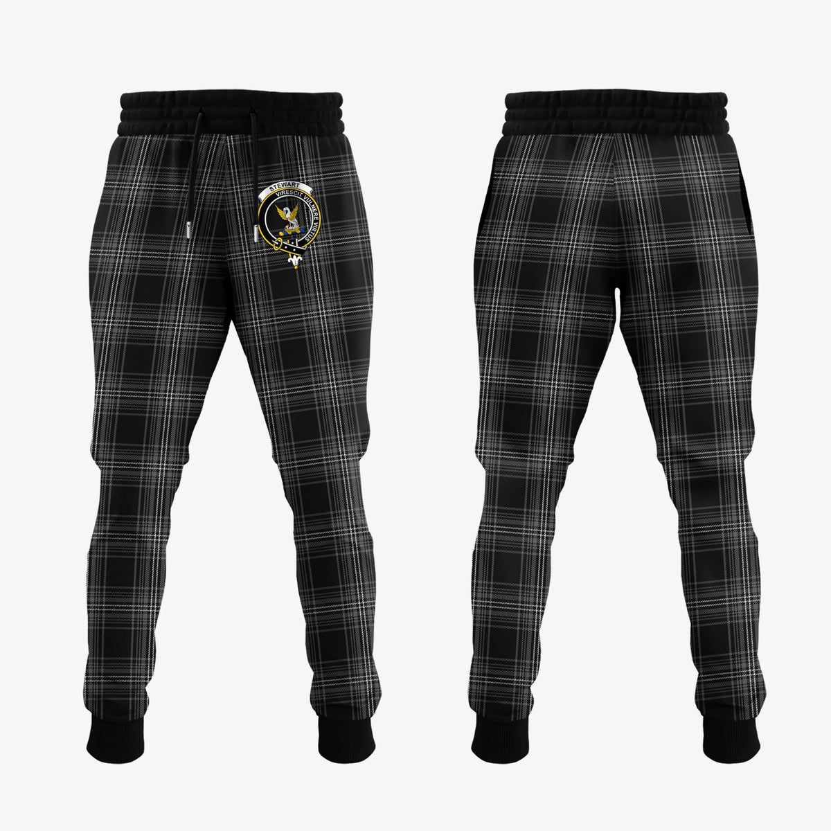 Stewart Mourning Tartan Crest Jogger Sweatpants