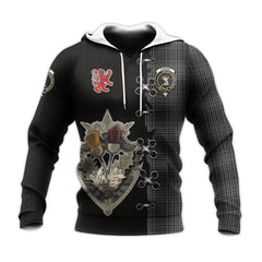 Stewart Mourning Tartan Hoodie - Lion Rampant And Celtic Thistle Style