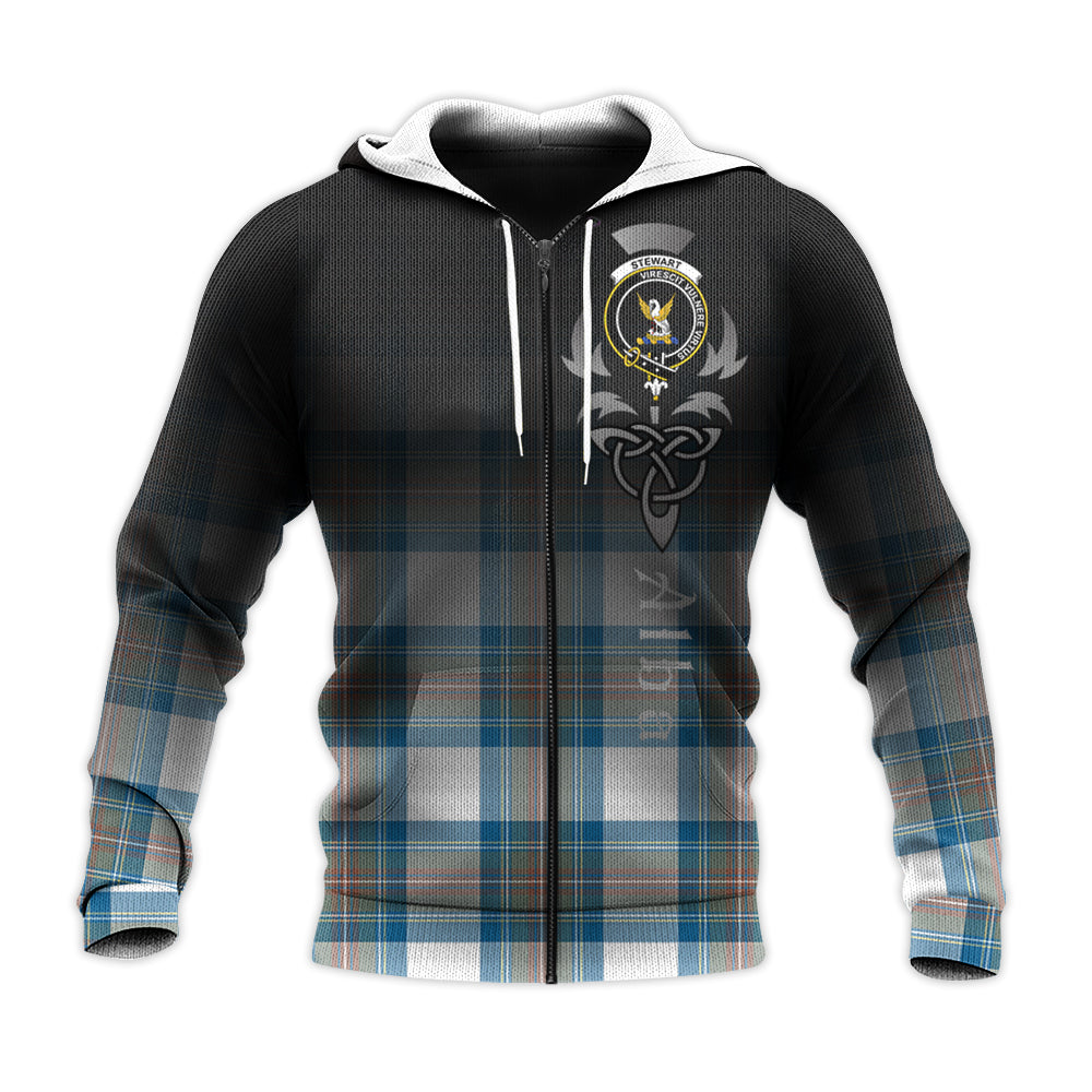 Stewart Muted Blue Tartan Hoodie - Alba Celtic Style