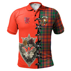 Stewart of Appin Ancient Tartan Polo Shirt - Lion Rampant And Celtic Thistle Style