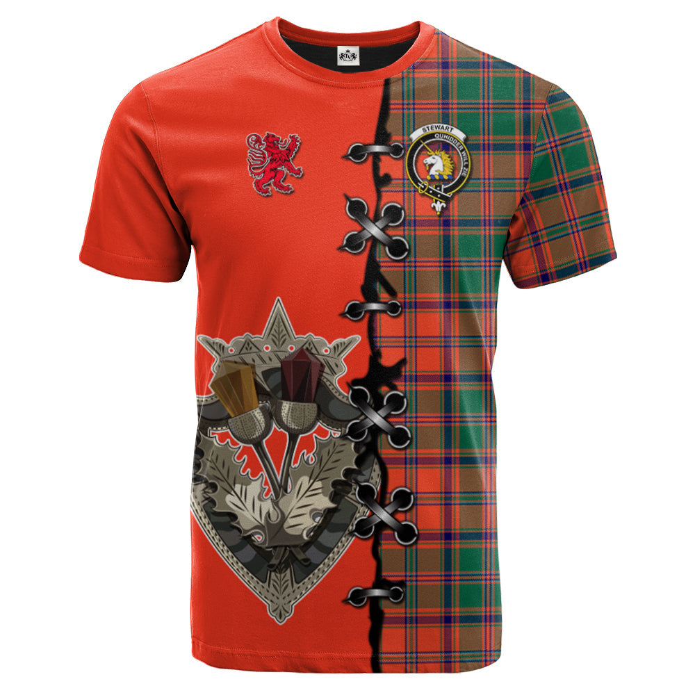 Stewart of Appin Ancient Tartan T-shirt - Lion Rampant And Celtic Thistle Style