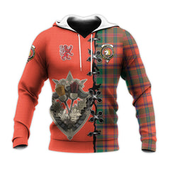 Stewart of Appin Ancient Tartan Hoodie - Lion Rampant And Celtic Thistle Style