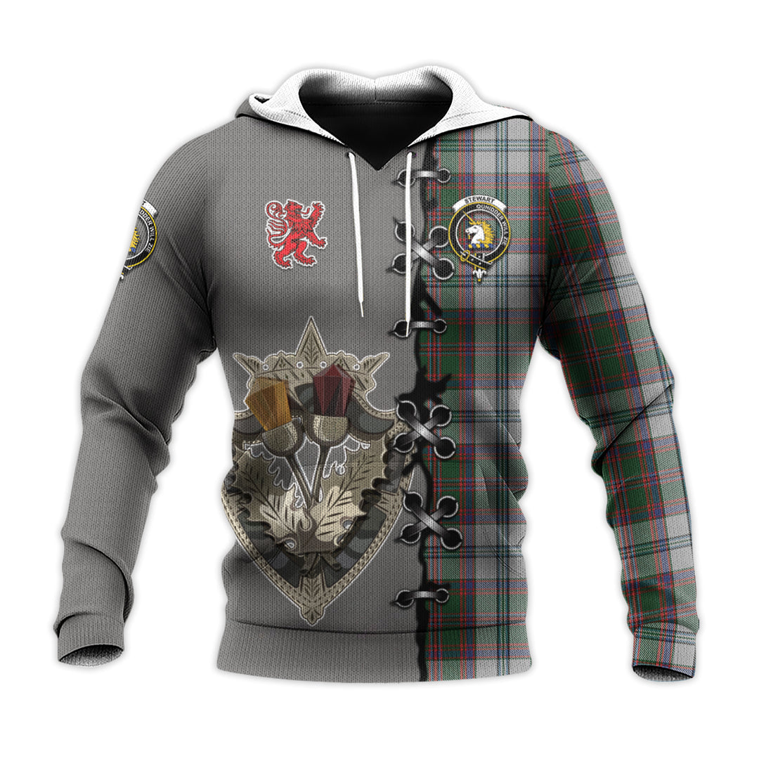 Stewart of Appin Dress Tartan Hoodie - Lion Rampant And Celtic Thistle Style