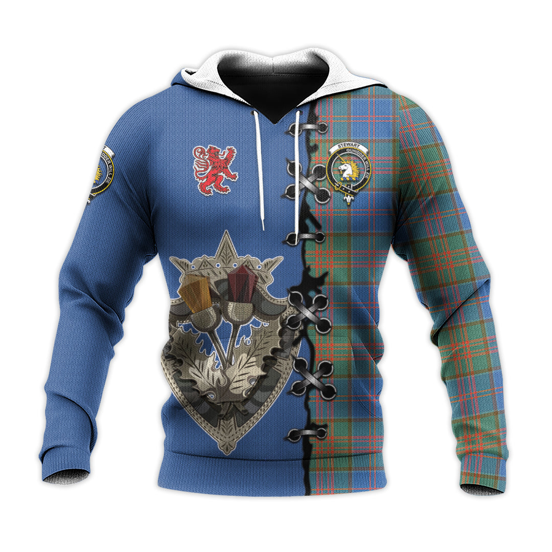 Stewart of Appin Hunting Ancient Tartan Hoodie - Lion Rampant And Celtic Thistle Style