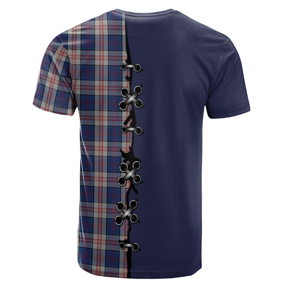 Stewart of Appin Hunting Dress Tartan T-shirt - Lion Rampant And Celtic Thistle Style