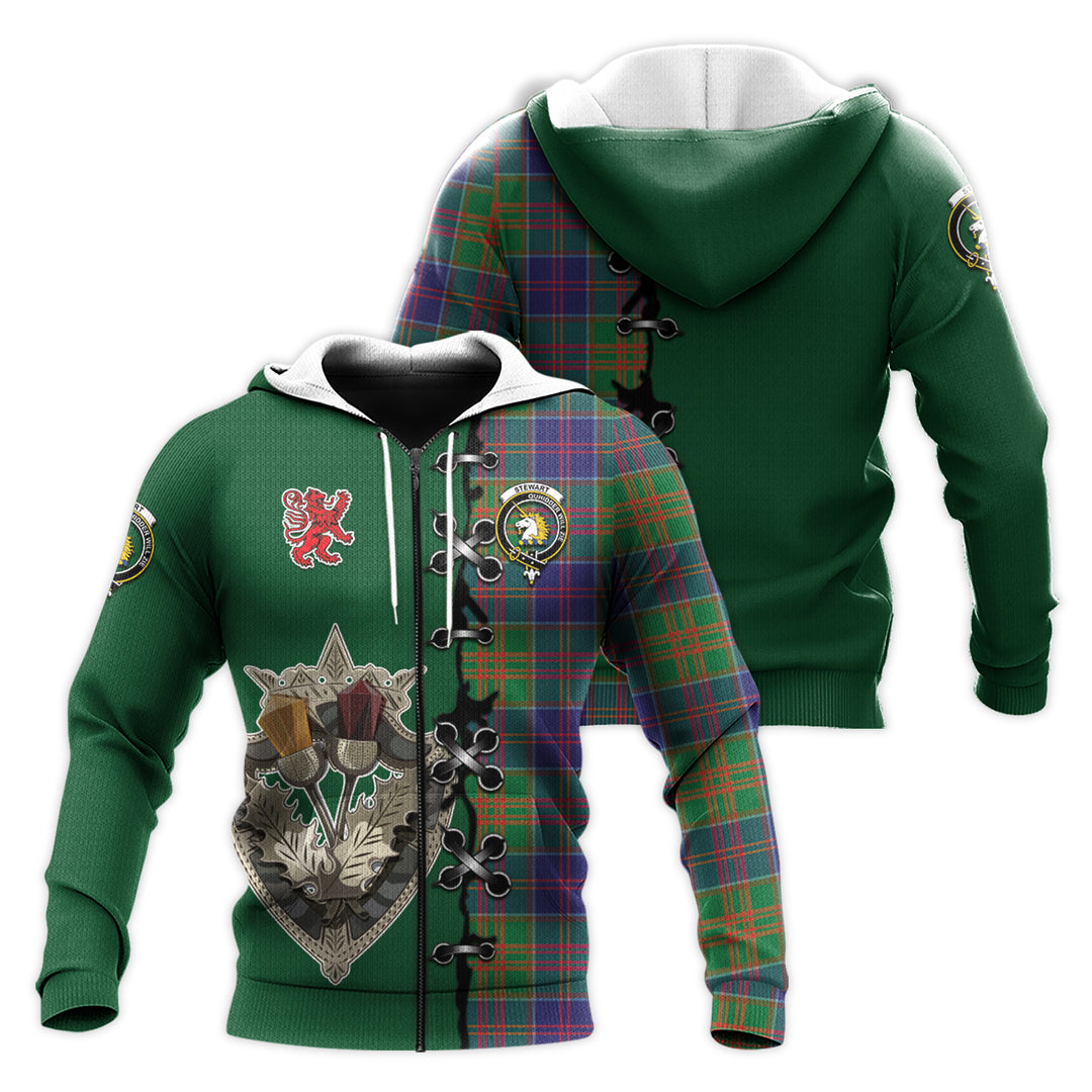 Stewart of Appin Hunting Modern Tartan Hoodie - Lion Rampant And Celtic Thistle Style