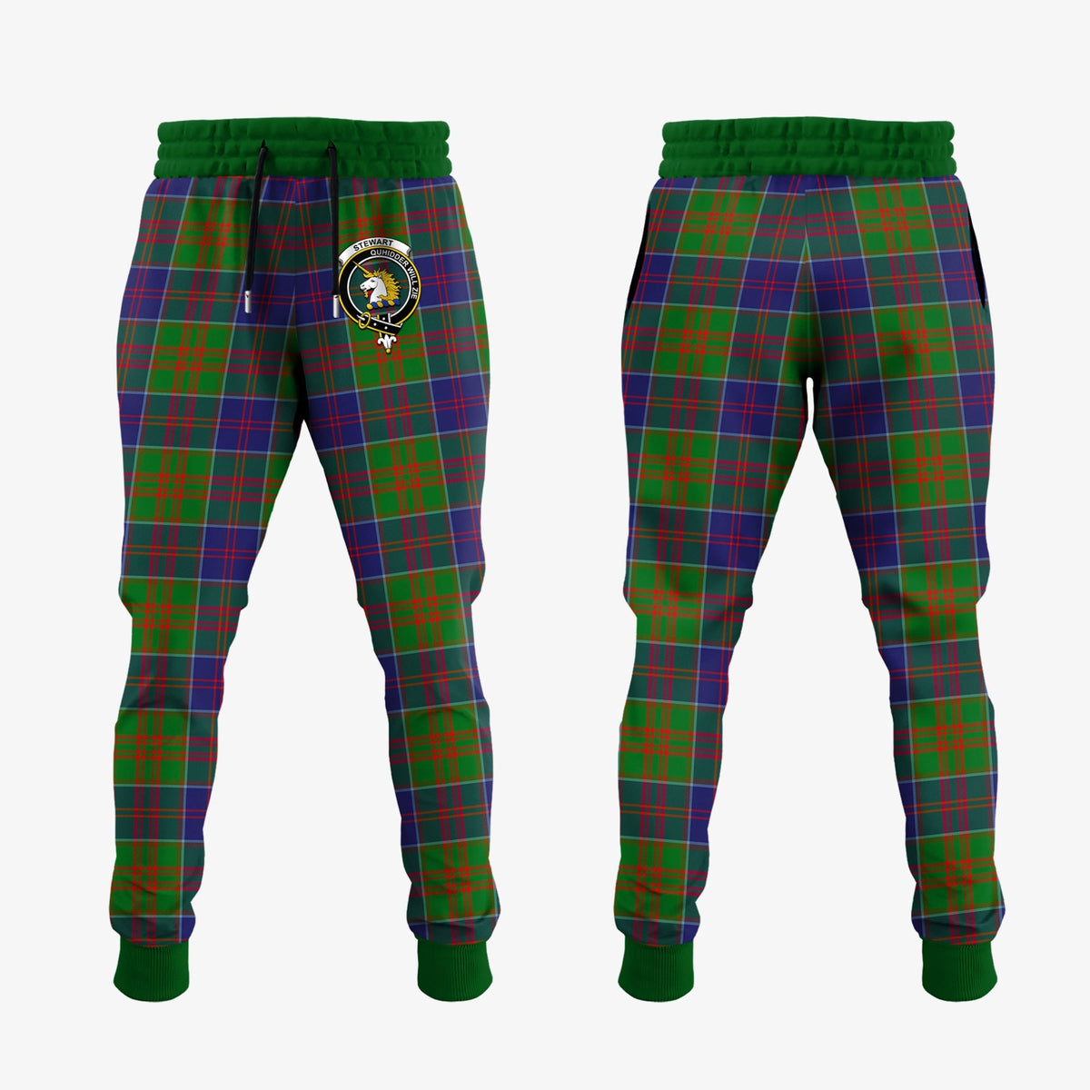 Stewart Of Appin Hunting Modern Tartan Crest Jogger Sweatpants