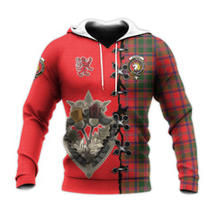 Stewart of Appin Modern Tartan Hoodie - Lion Rampant And Celtic Thistle Style