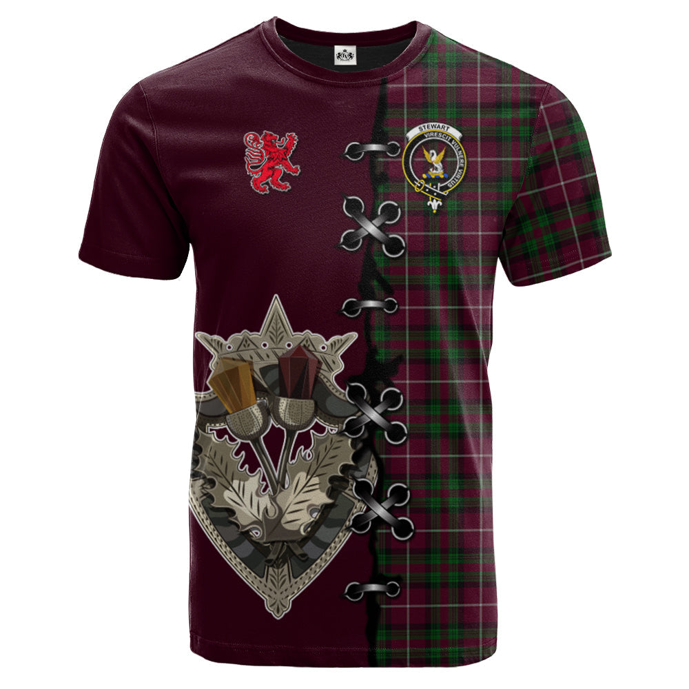 Stewart of Bute Hunting Tartan T-shirt - Lion Rampant And Celtic Thistle Style