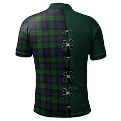 Stewart Old Tartan Polo Shirt - Lion Rampant And Celtic Thistle Style