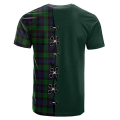 Stewart Old Tartan T-shirt - Lion Rampant And Celtic Thistle Style