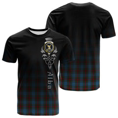 Stewart Royal Blue Tartan Crest T-shirt - Alba Celtic Style