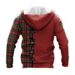 Stewart Royal Modern Tartan Hoodie - Lion Rampant And Celtic Thistle Style