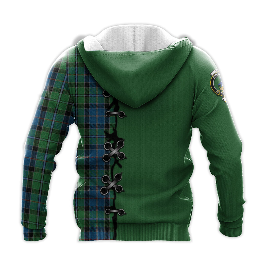 Stirling Tartan Hoodie - Lion Rampant And Celtic Thistle Style