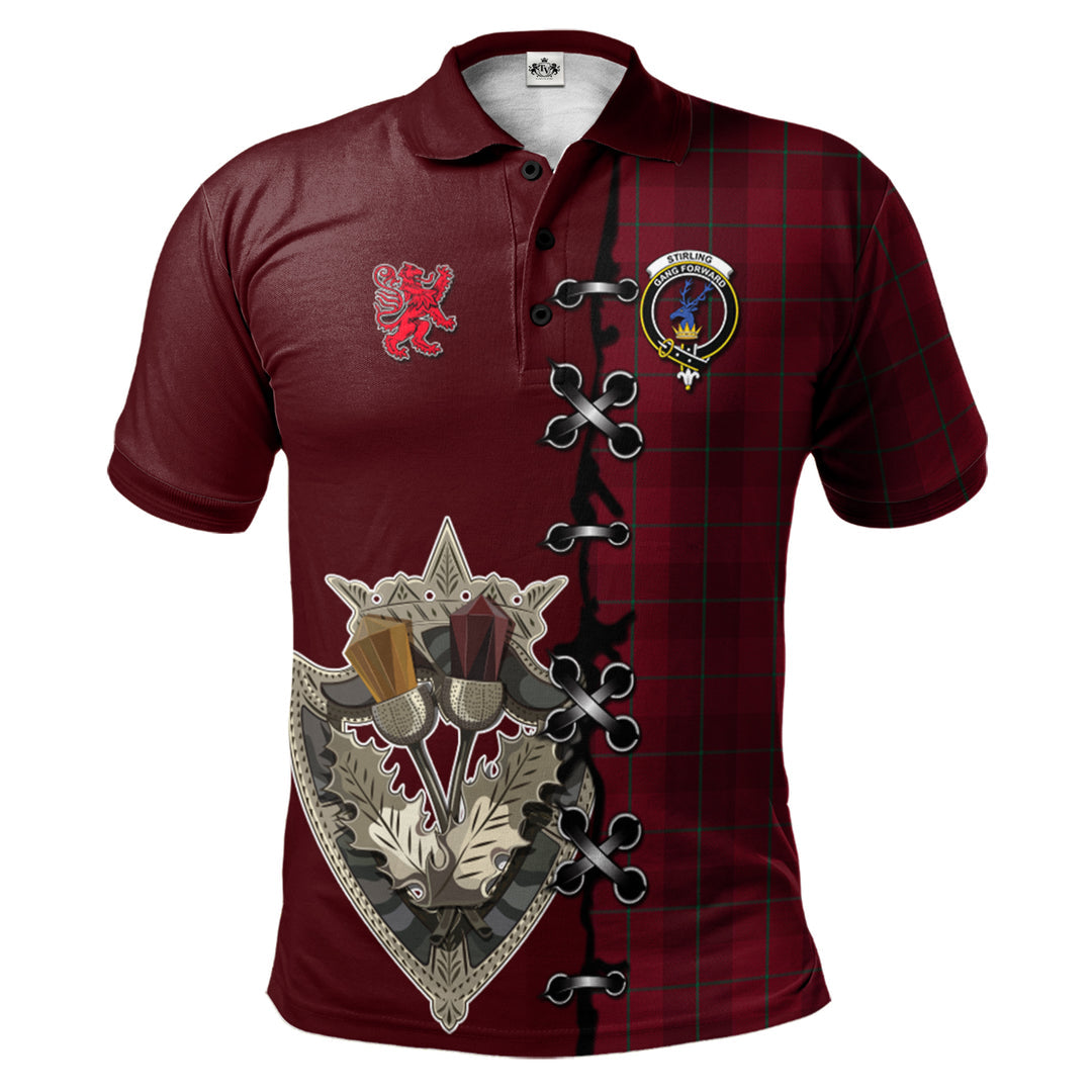 Stirling of Keir Tartan Polo Shirt - Lion Rampant And Celtic Thistle Style