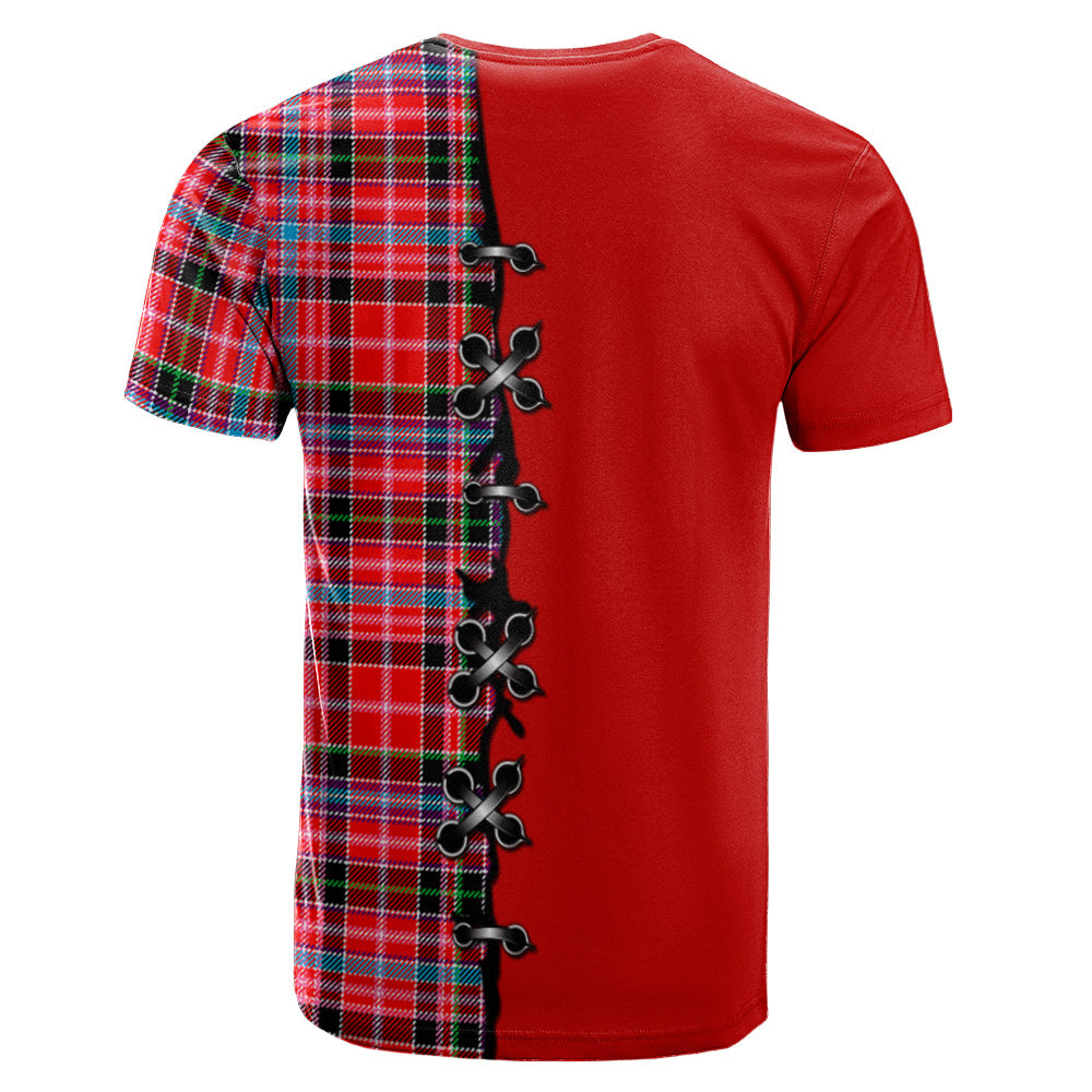 Straiton Tartan T-shirt - Lion Rampant And Celtic Thistle Style