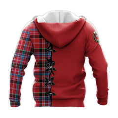 Straiton Tartan Hoodie - Lion Rampant And Celtic Thistle Style