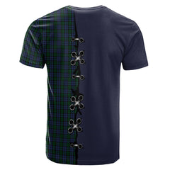 Sutherland Tartan T-shirt - Lion Rampant And Celtic Thistle Style