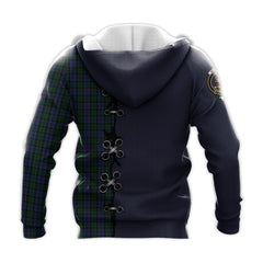 Sutherland Tartan Hoodie - Lion Rampant And Celtic Thistle Style