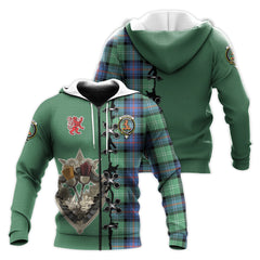 Sutherland Ancient Tartan Hoodie - Lion Rampant And Celtic Thistle Style