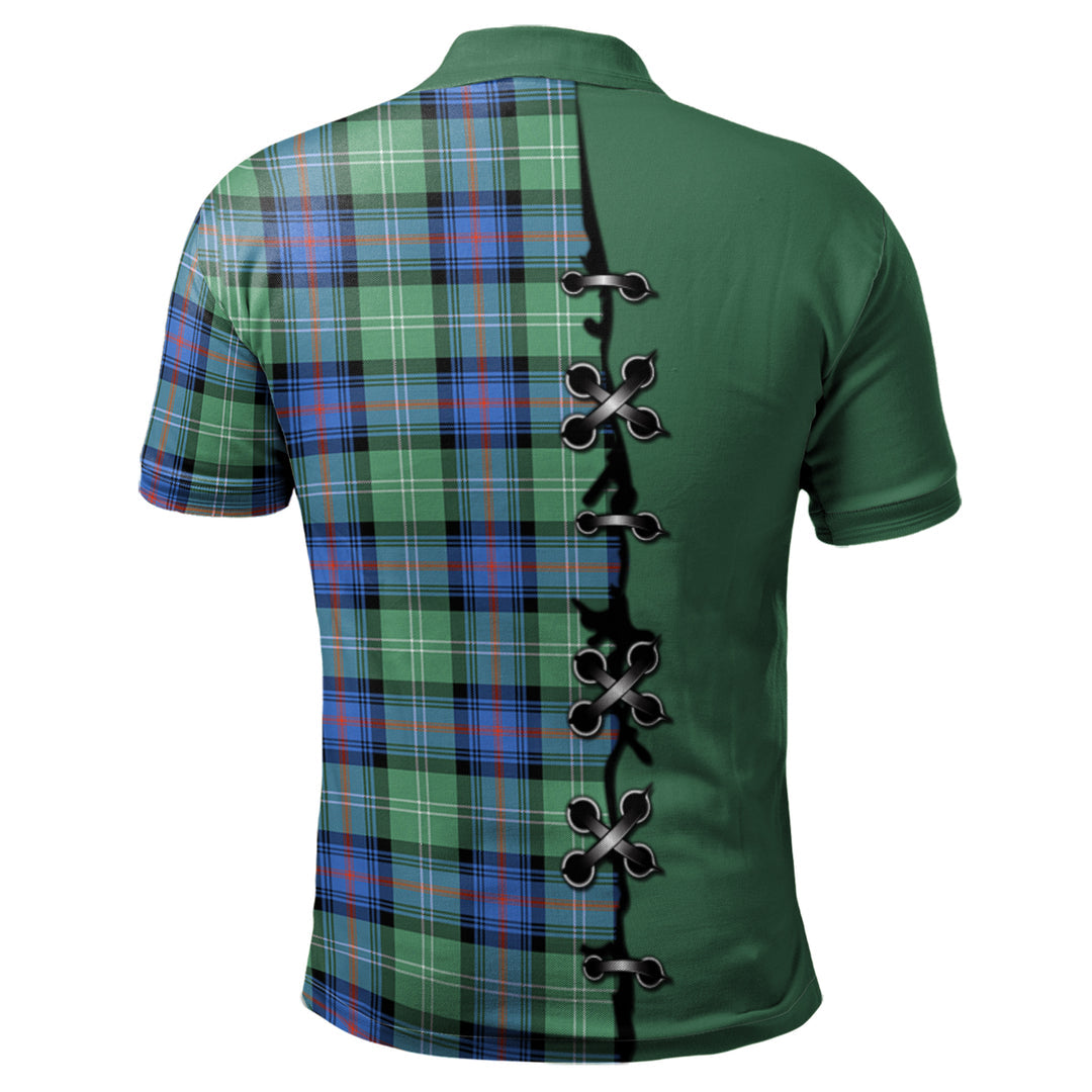 Sutherland Ancient Tartan Polo Shirt - Lion Rampant And Celtic Thistle Style