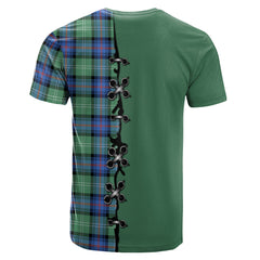 Sutherland Ancient Tartan T-shirt - Lion Rampant And Celtic Thistle Style