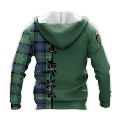 Sutherland Ancient Tartan Hoodie - Lion Rampant And Celtic Thistle Style