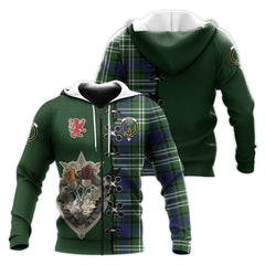 Swinton Tartan Hoodie - Lion Rampant And Celtic Thistle Style