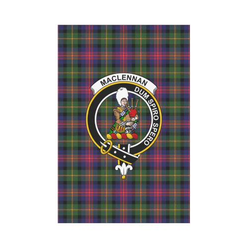 MacLennan Large Tartan Crest Garden Flag