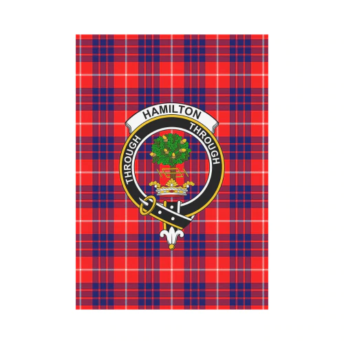 Hamilton Modern Tartan Crest Garden Flag