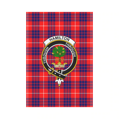 Hamilton Modern Tartan Crest Garden Flag