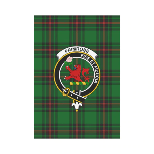 Primrose Tartan Crest Garden Flag