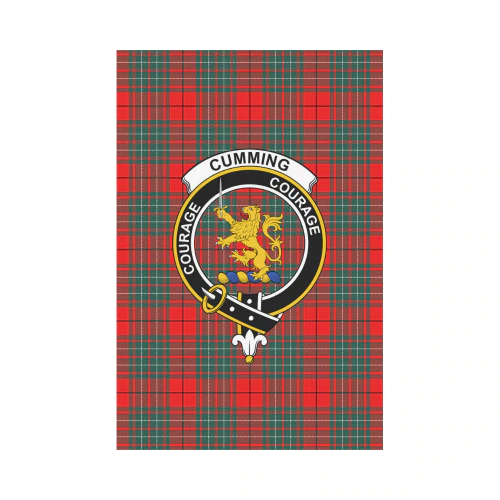 Cumming Modern Tartan Crest Garden Flag