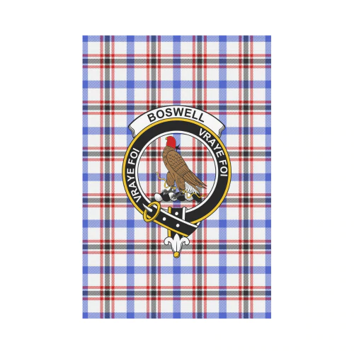 Boswell Modern Tartan Crest Garden Flag