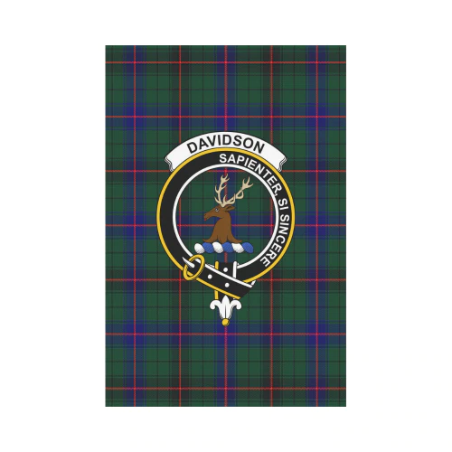 Davidson Modern Tartan Crest Garden Flag