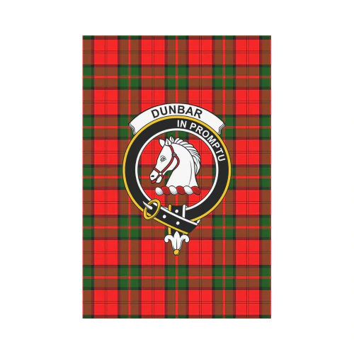 Dunbar Modern Tartan Crest Garden Flag