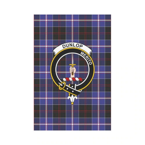 Dunlop Modern Tartan Crest Garden Flag