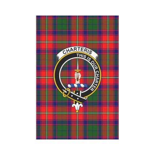 Charteris District Tartan Crest Garden Flag